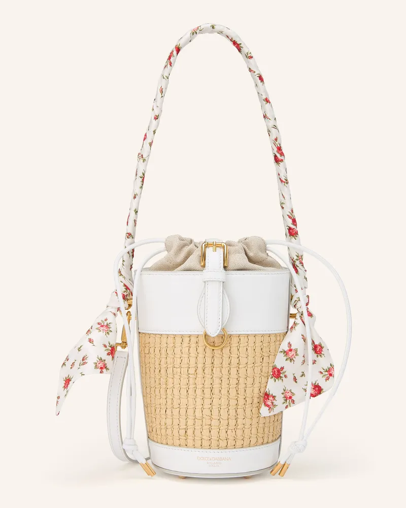 Dolce & Gabbana Beuteltasche Capri weiss Camel
