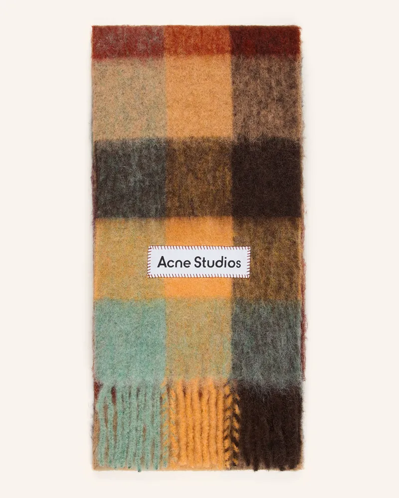 Acne Studios Schal Mit Alpaka gruen Dunkelgelb
