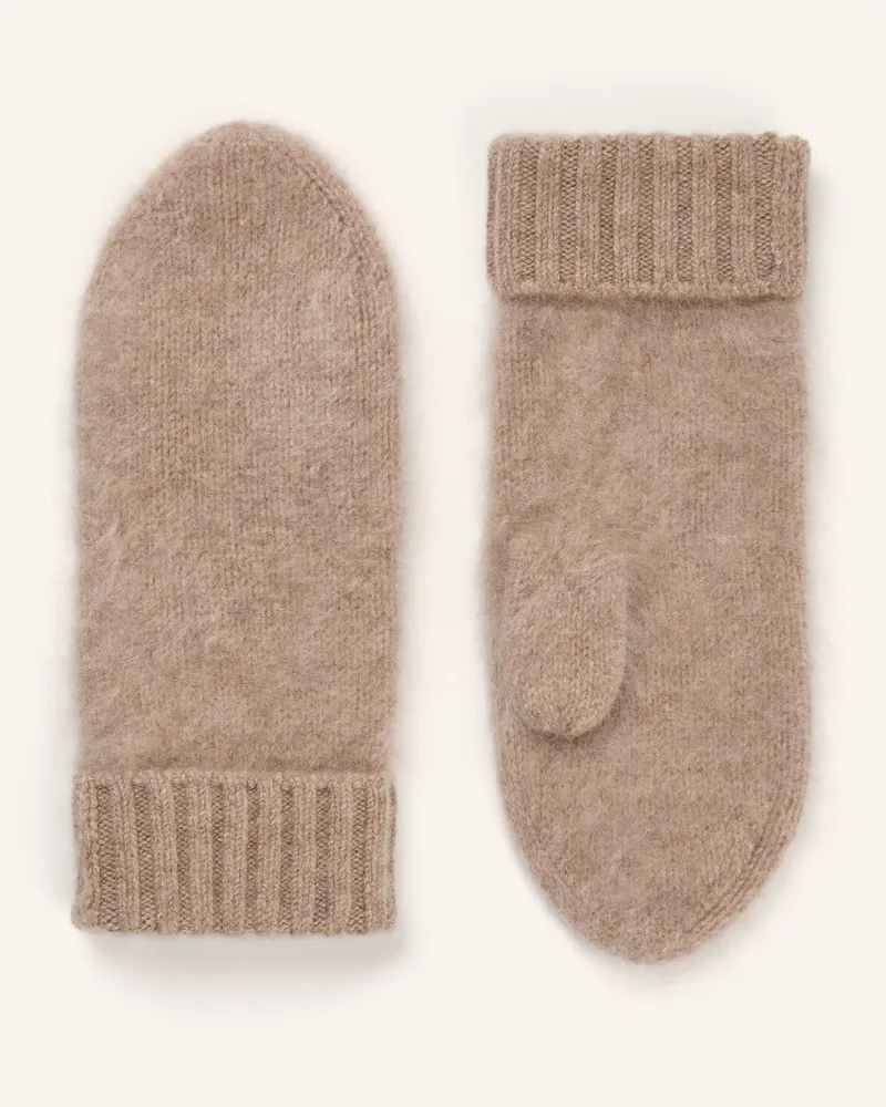 Mrs & HUGS Fäustlinge Aus Cashmere beige Hellbraun