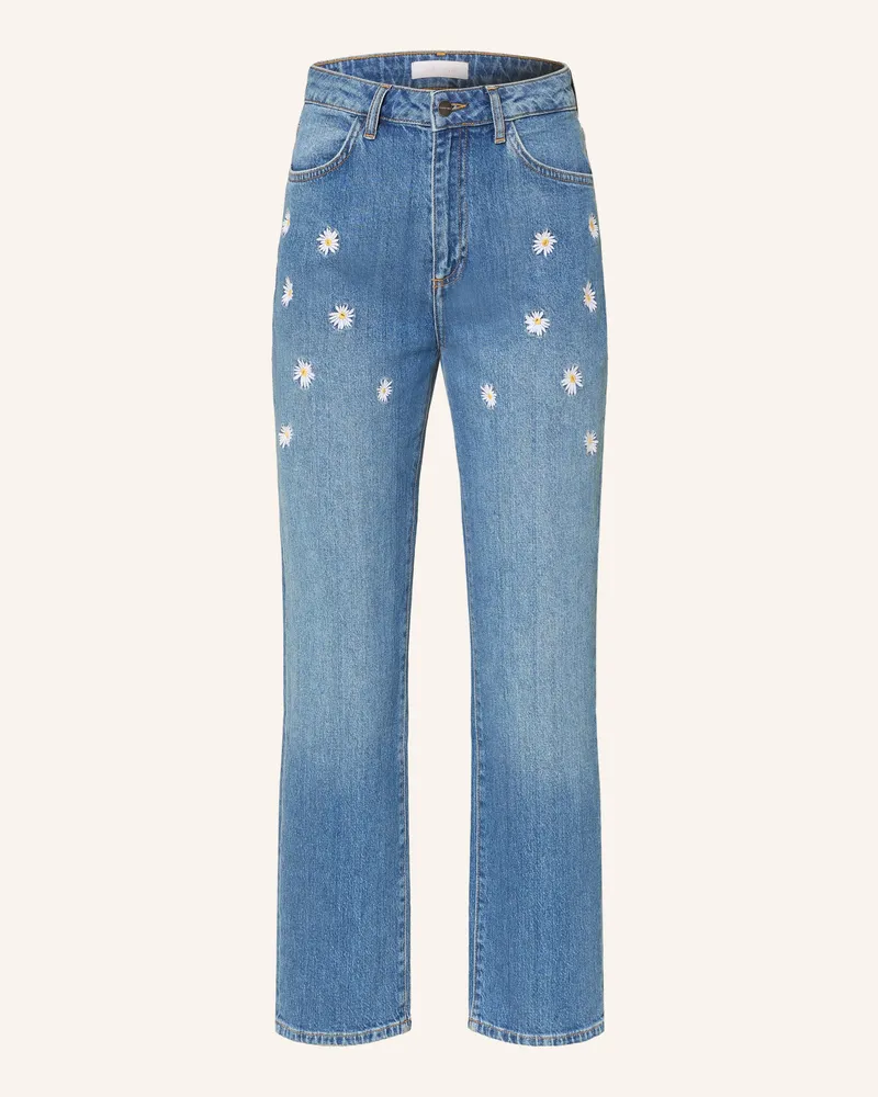 Rich&Royal Straight Jeans Mit Stickereien blau 700