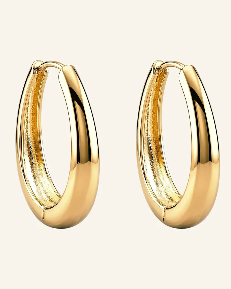 POMPIDOU Creolen Divine Oval Hoops By Glambou gold Gold