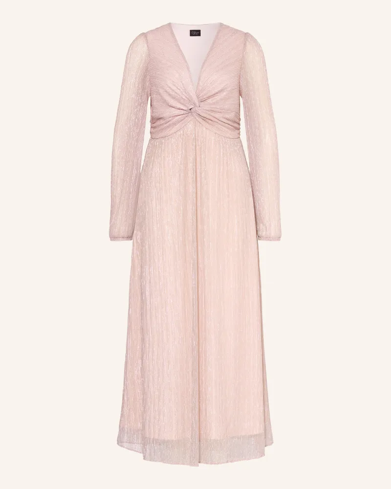 S.Oliver Plisseekleid mit Glitzergarn Rosé