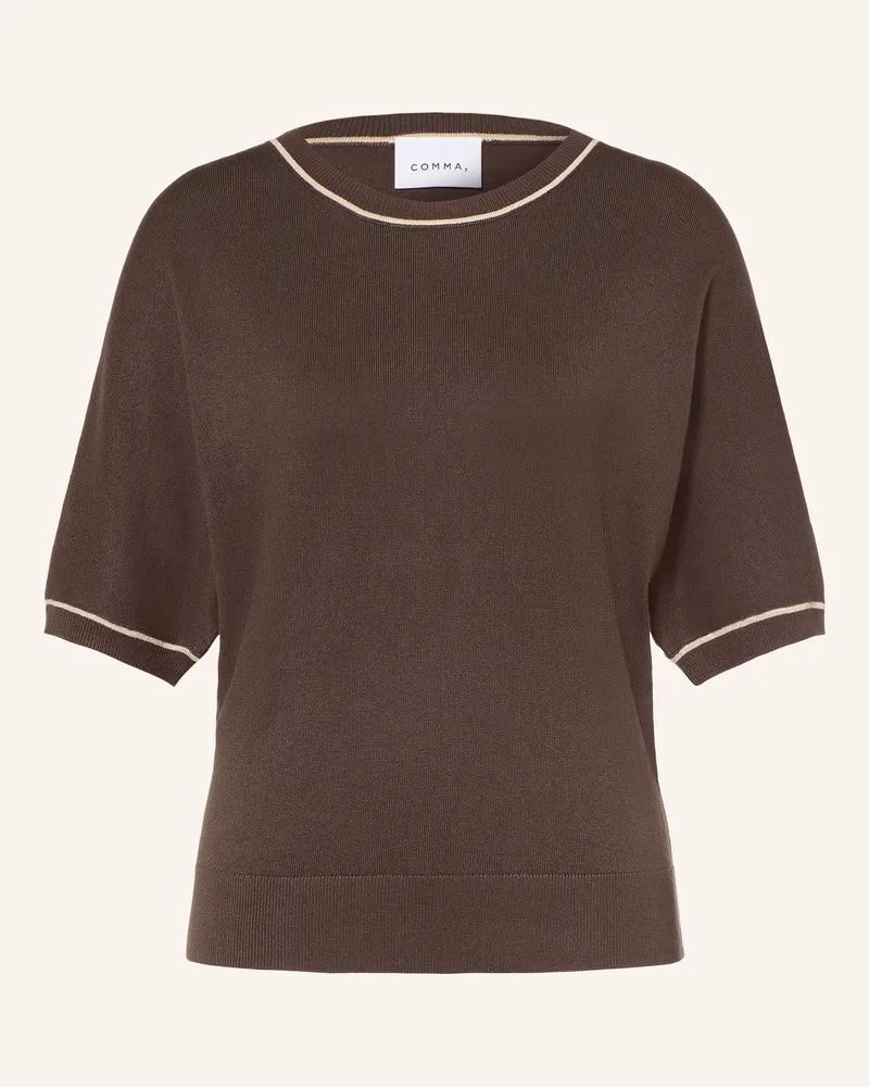 COMMA Strickshirt braun Dunkelbraun