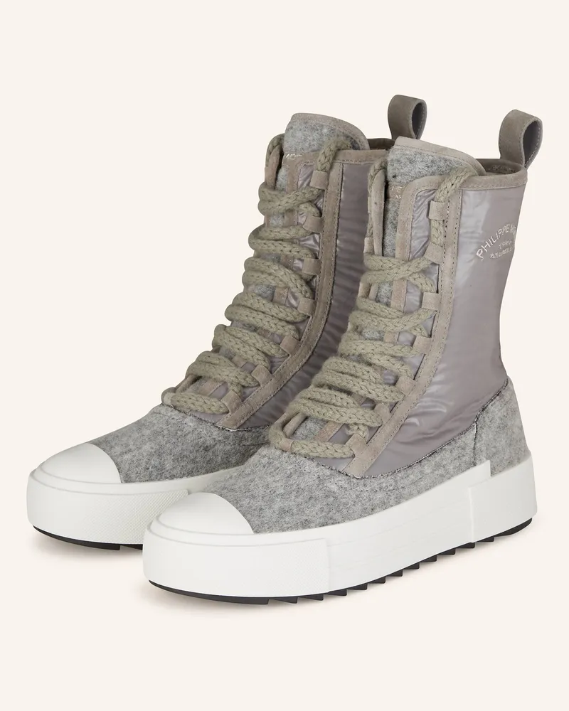 Philippe Model Schnürboots Paris Haute grau Grau