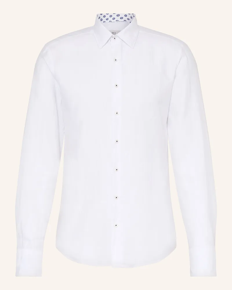 Eterna Hemd Slim Fit mit Leinen Weiss