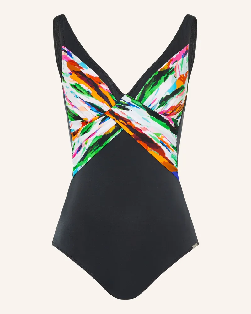 Charmline Shape-Badeanzug Dynamic Abstract schwarz Schwarz
