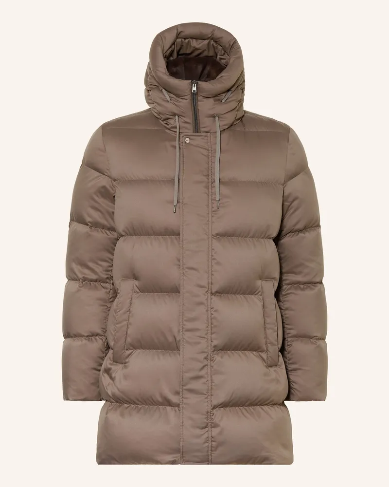 Herno Daunenjacke Mit Abnehmbarem Kunstfell grau Taupe