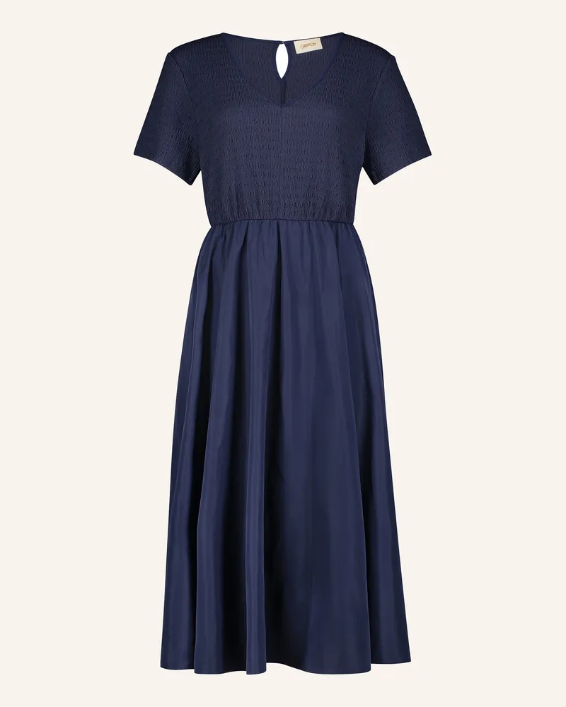 Cartoon Kleid im Materialmix Dunkelblau