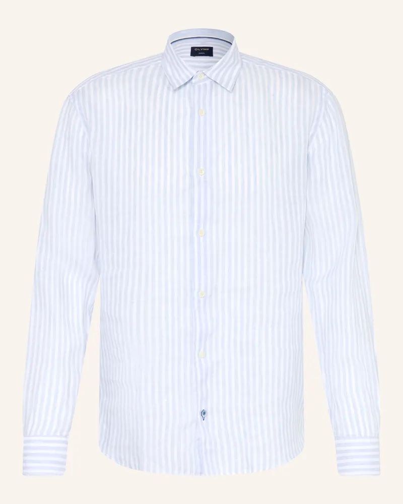 Olymp Leinenhemd Casual Modern Fit blau Hellblau