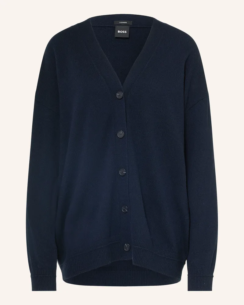 HUGO BOSS Strickjacke Falanas Aus Cashmere blau Dunkelblau