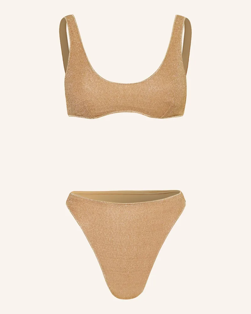 Oséree Bustier-Bikini Lumiere Sporty Mit Glitzergarn gold Gold