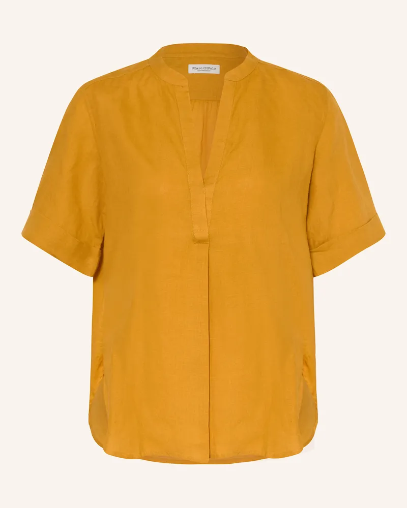 Marc O'Polo Blusenshirt aus Leinen Dunkelgelb