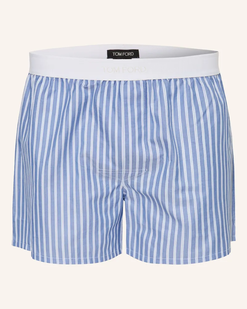 Tom Ford Web-Boxershorts blau Hellblau
