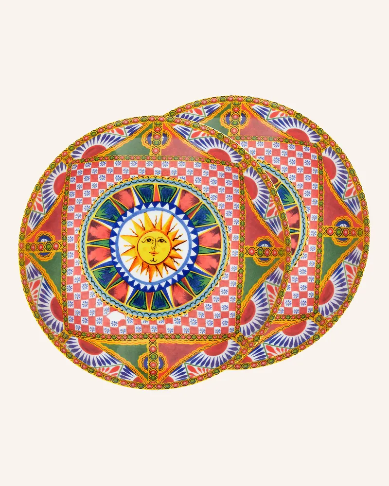 Dolce & Gabbana Casa Speiseteller rot Blau