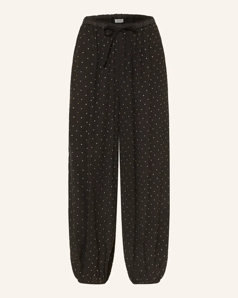 Sandro 7/8-Hose mit Schmucksteinen Schwarz