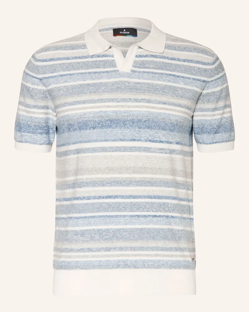 Ragman Strick-Poloshirt blau Blau