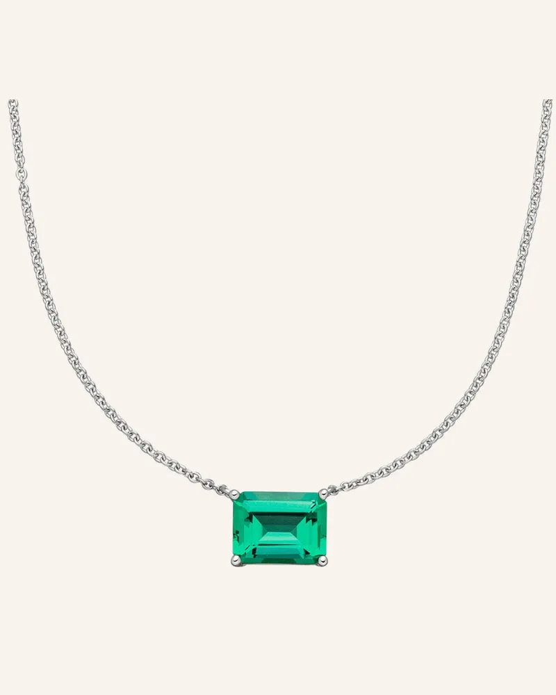 VEYNOU Halskette Eden Aus 14 Karat Weißgold Und 1,0ct. Smaragd silber Weissgold