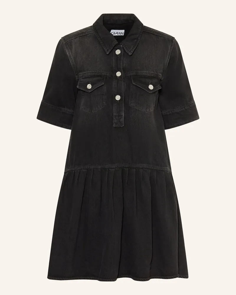 Ganni Jeanskleid schwarz Schwarz