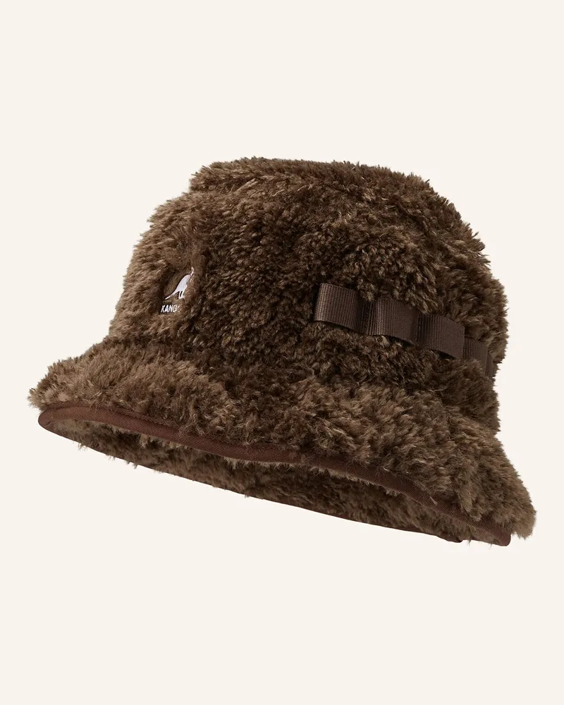 Kangol Bucket-Hat aus Kunstpelz Braun