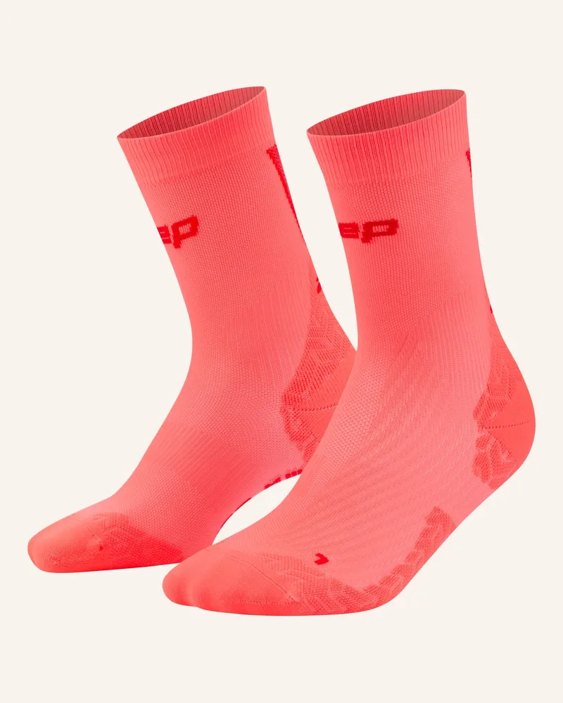 CEP Laufsocken Core Run Ultralight  Mid Cut pink Neonorange