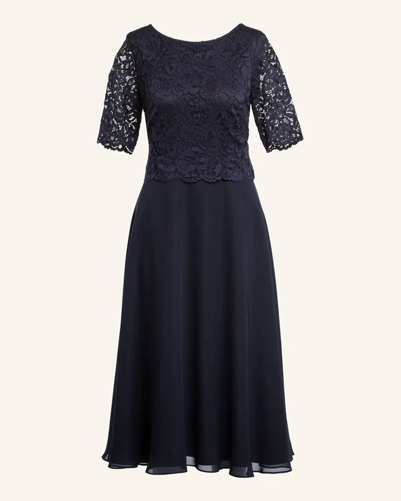 Vera Mont Cocktailkleid mit Spitzenbesatz Dunkelblau