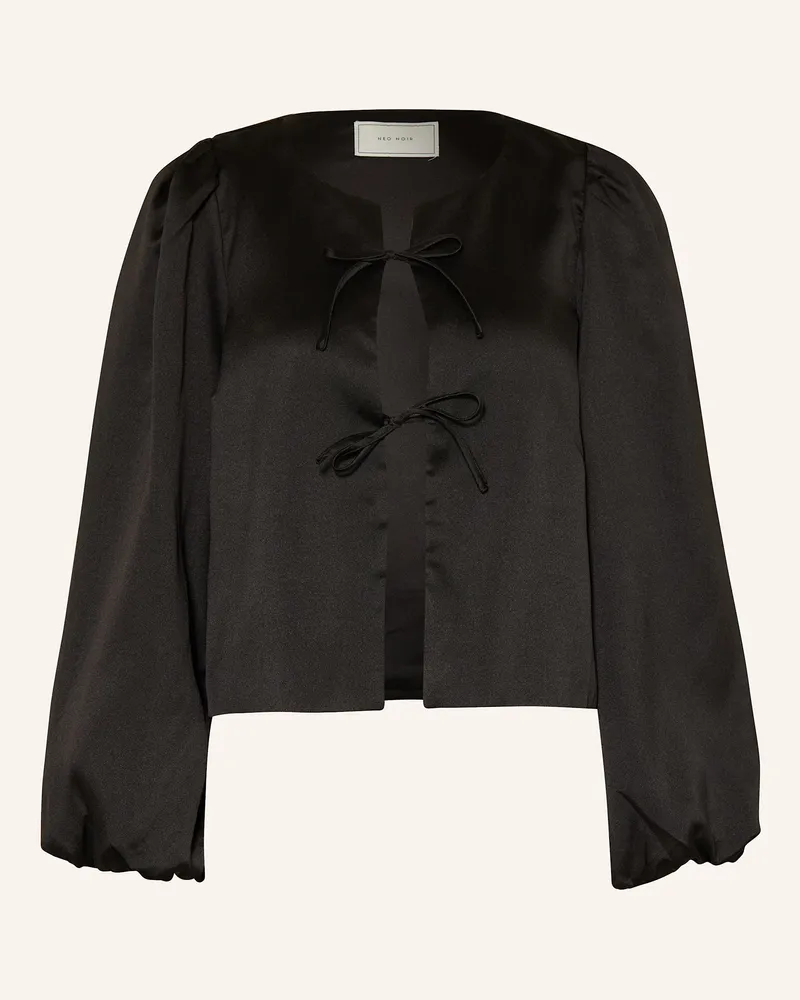 Neo Noir Blusenshirt DALISKA aus Satin Schwarz