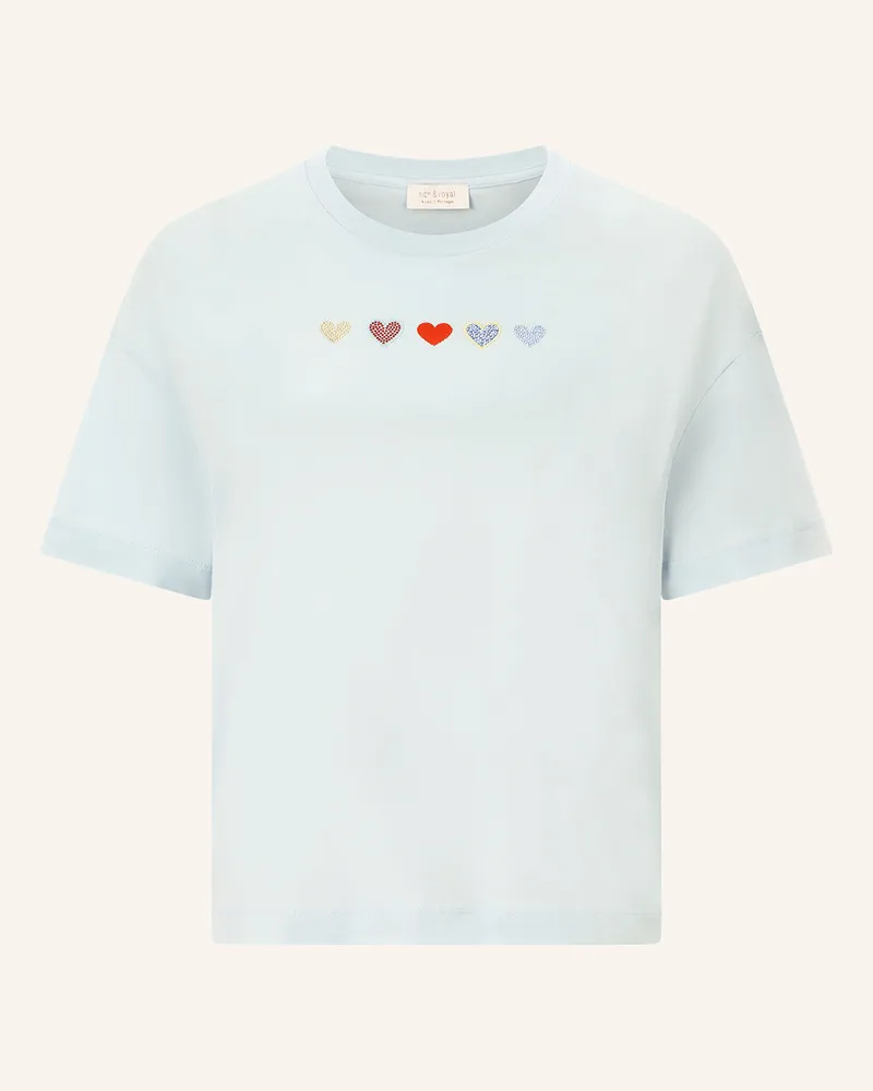 Rich&Royal T-Shirt mit Schmucksteinen Türkis