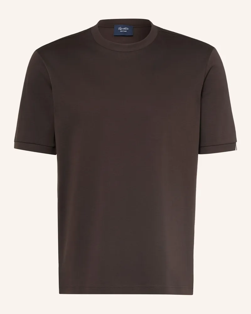 Olymp T-Shirt braun Dunkelbraun