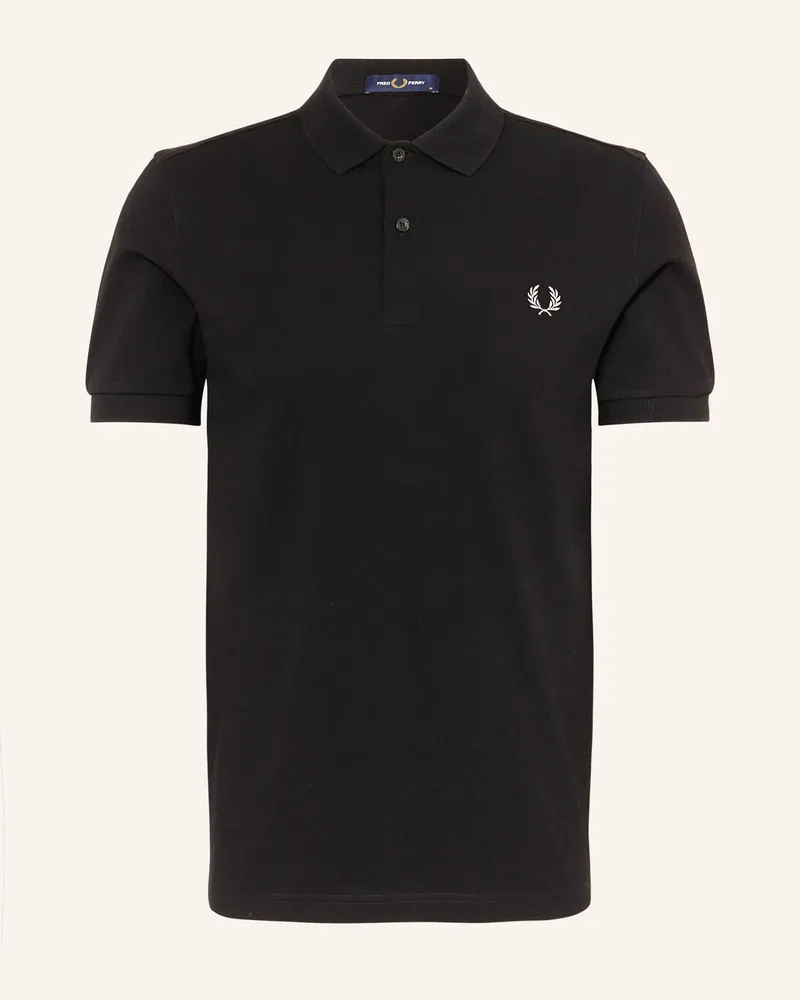Fred Perry Piqué-Poloshirt Schwarz