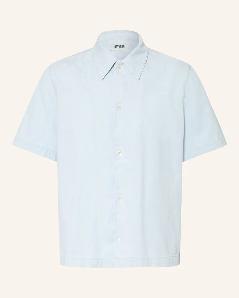 Drykorn Kurzarm-Hemd Meryn Comfort Fit blau Hellblau