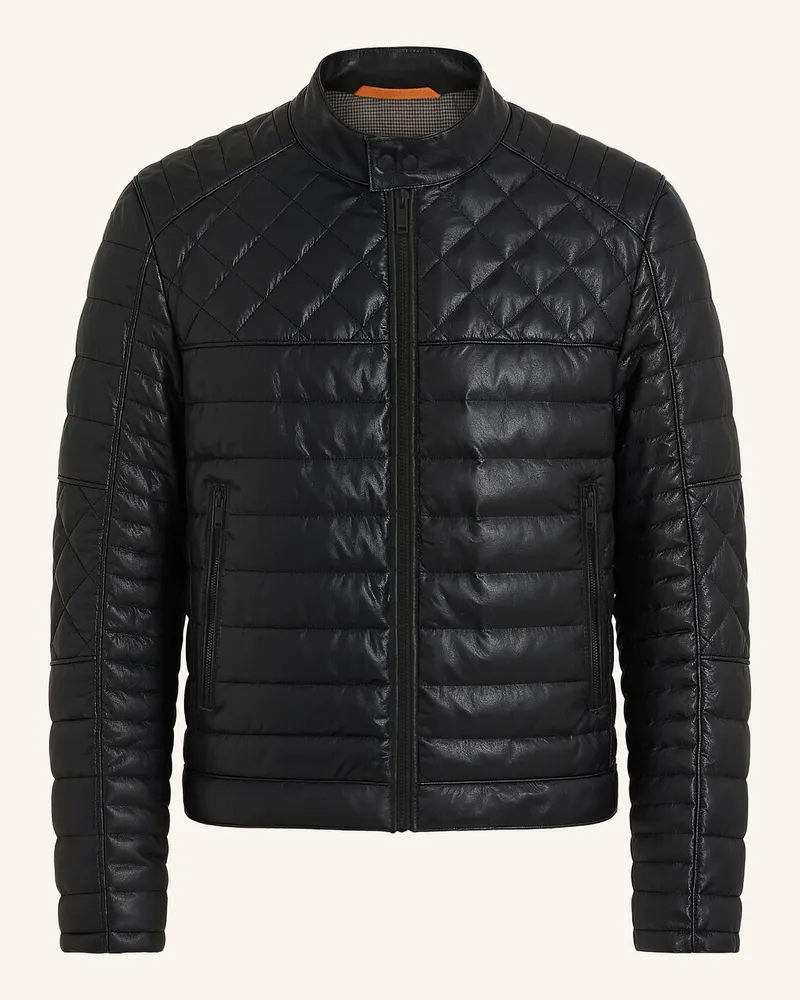 HUGO BOSS Lederjacke JONN_IN Schwarz