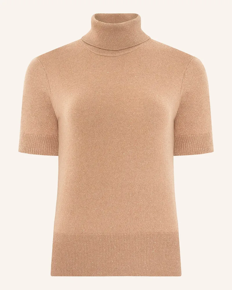 SLY 010 Rollkragenpullover FRANCI aus Cashmere mit Glitzergarn Camel