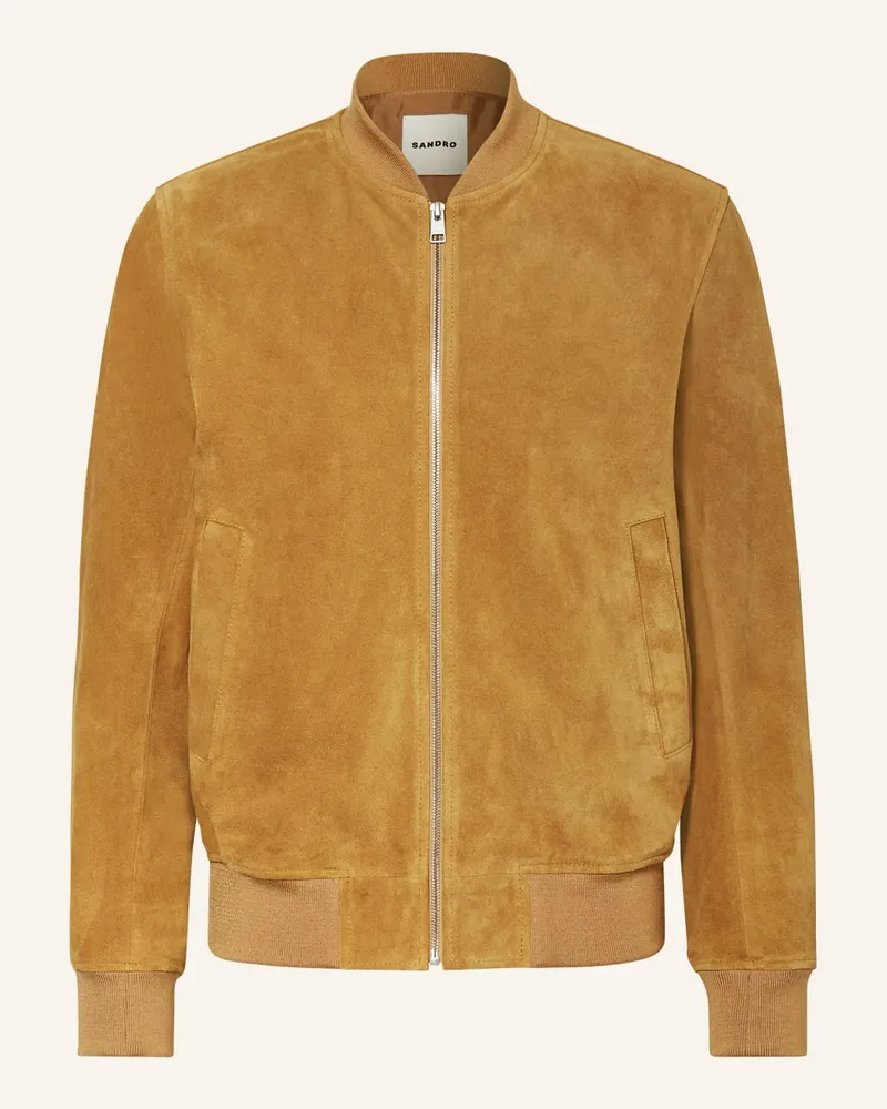 Sandro Lederblouson Beige