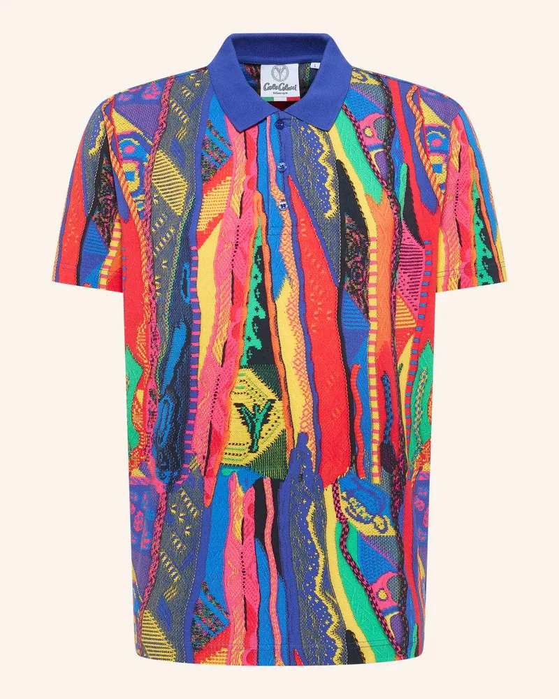 Carlo Colucci Poloshirt mit Knitprint EGG Rot