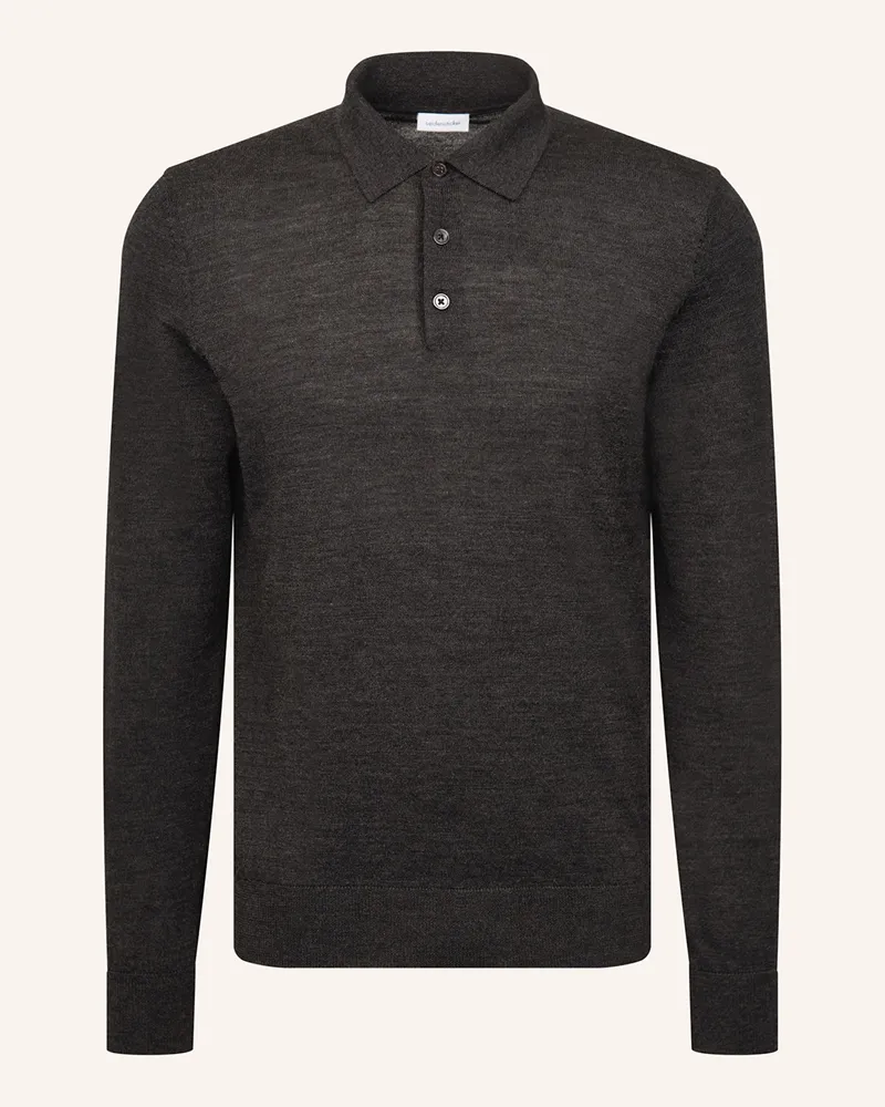 Seidensticker Strick-Poloshirt Aus Merinowolle grau Dunkelgrau