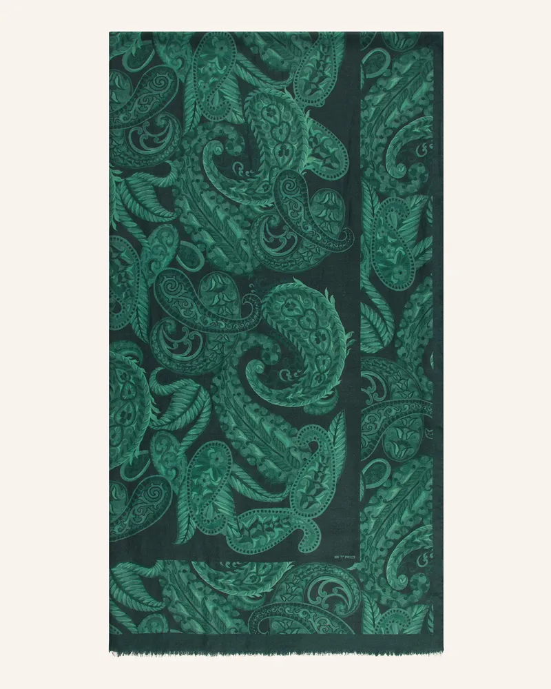 Etro Schal mit Cashmere und Seide Grün
