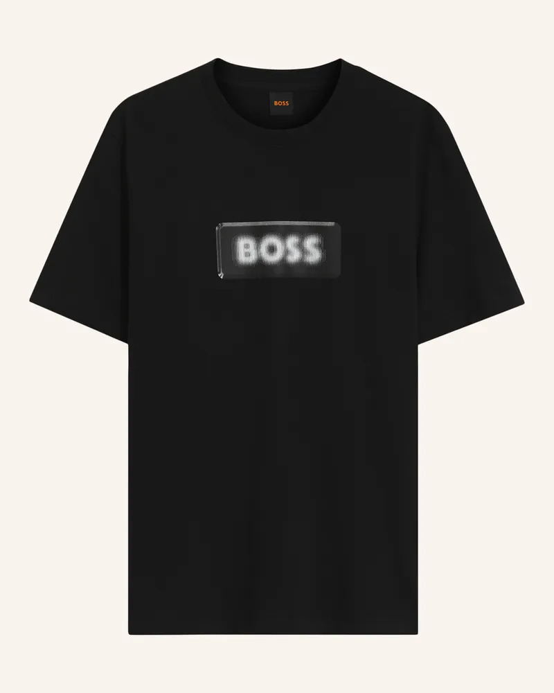 HUGO BOSS T-Shirt Te_Effect Regular Fit schwarz Schwarz