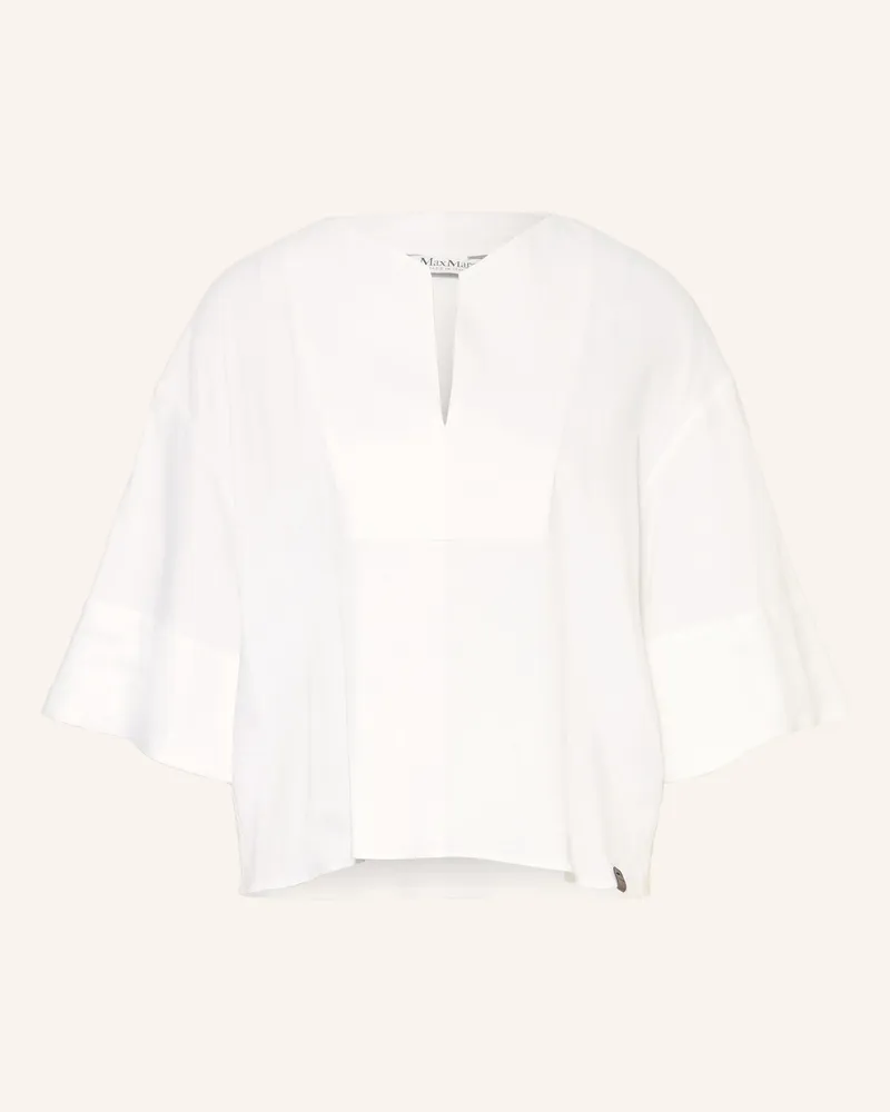Max Mara Blusenshirt Sospiro Mit Leinen Und 3/4-Arm weiss Weiss