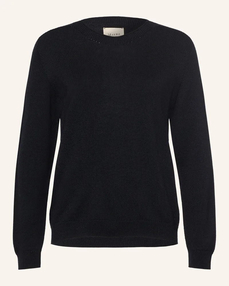 Maerz Pullover Aus Merinowolle blau Dunkelblau