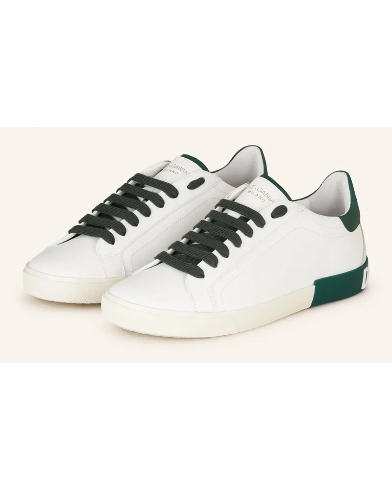 Dolce & Gabbana Sneaker PORTOFINO VINTAGE - WEISS/ GRÜN Weiss