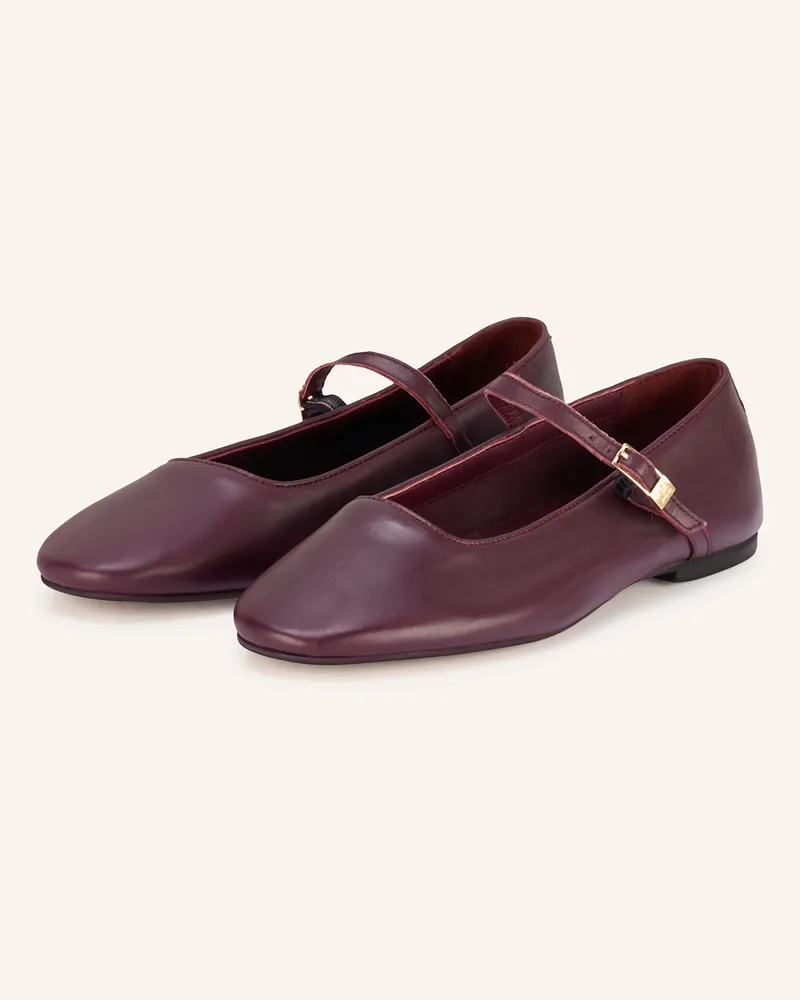 Tommy Hilfiger Mary-Jane-Ballerinas Dunkelrot