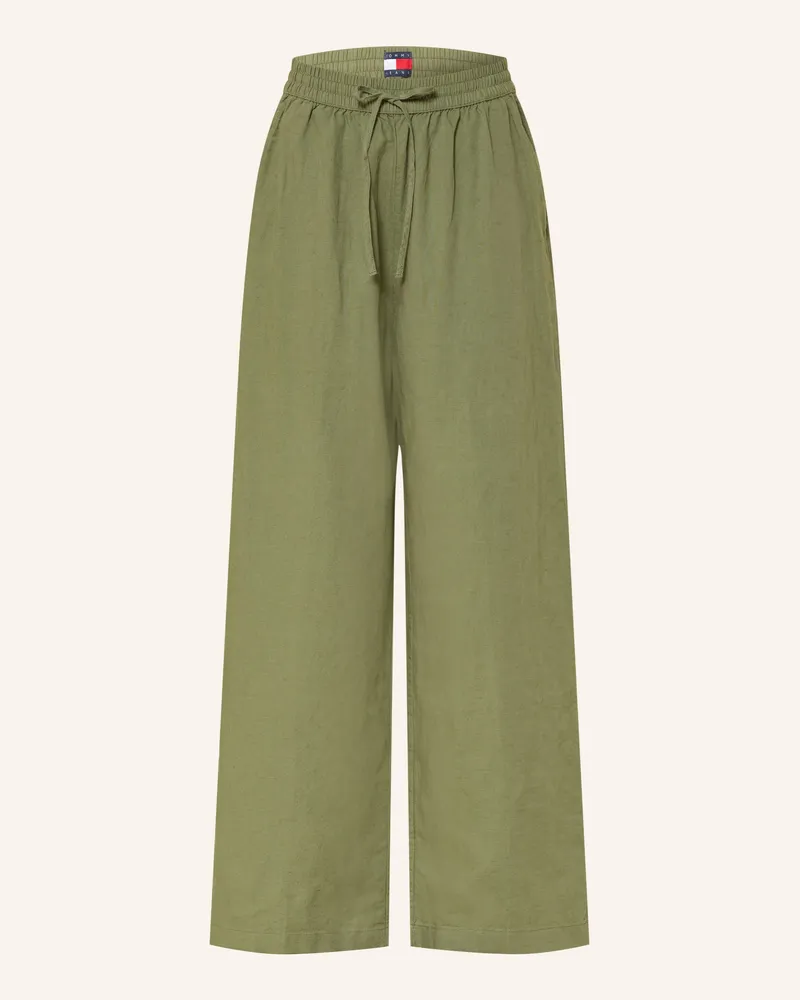 Tommy Hilfiger Hose mit Leinen Oliv