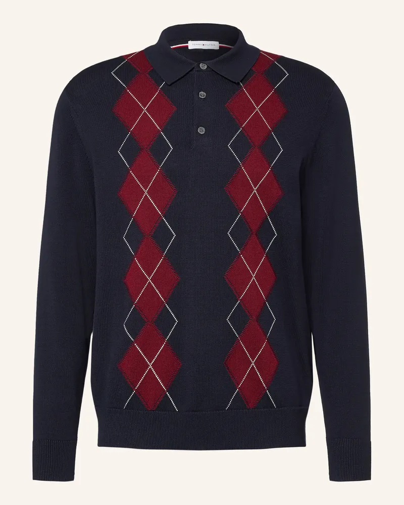 Tommy Hilfiger Strick-Poloshirt blau Dunkelblau