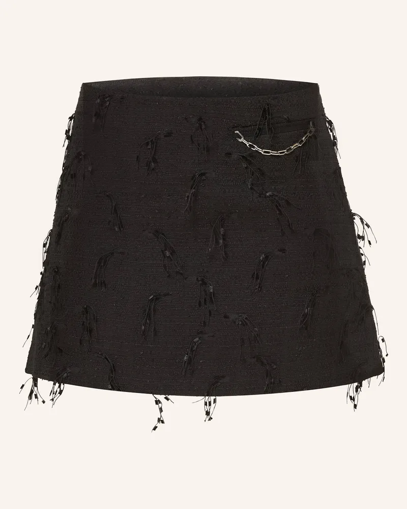 Ganni Tweed-Rock Schwarz