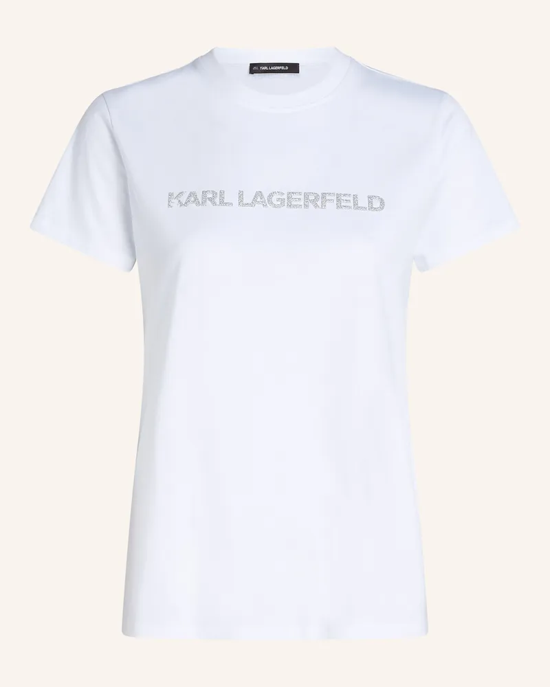 Karl Lagerfeld T-SHIRT MIT GLITZERNDEM KARL-LOGO Weiss