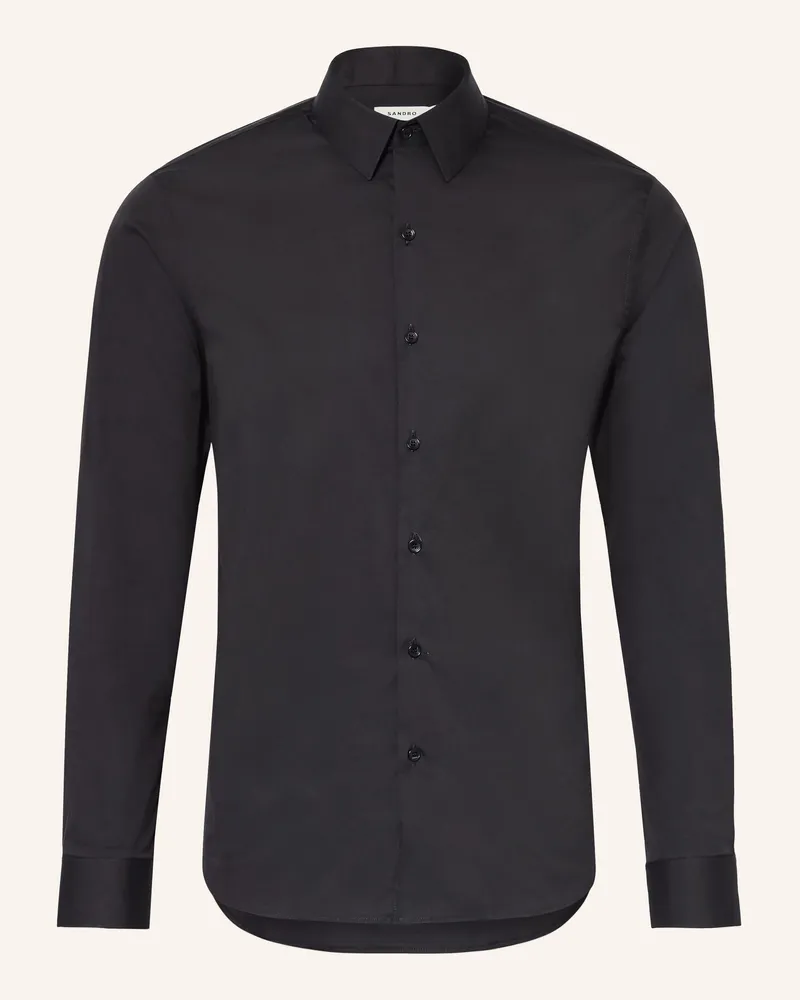 Sandro Hemd Slim Fit schwarz Schwarz
