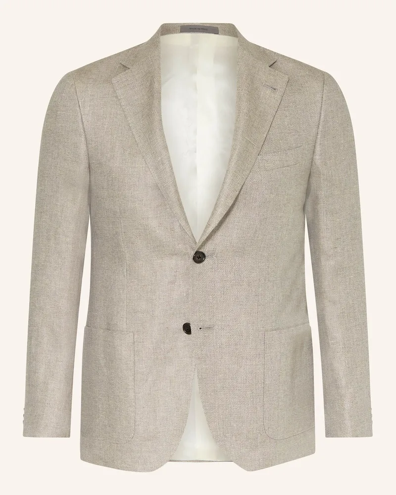 Corneliani Sakko Regular Fit mit Leinen Taupe