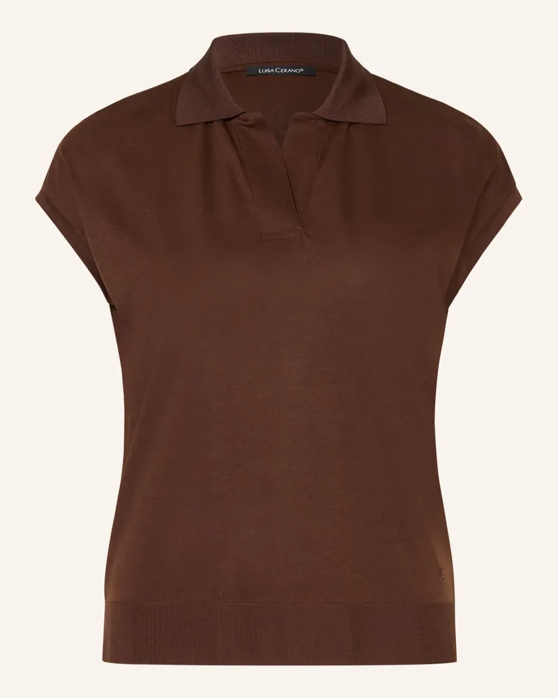 Luisa Cerano Jersey-Poloshirt braun Braun