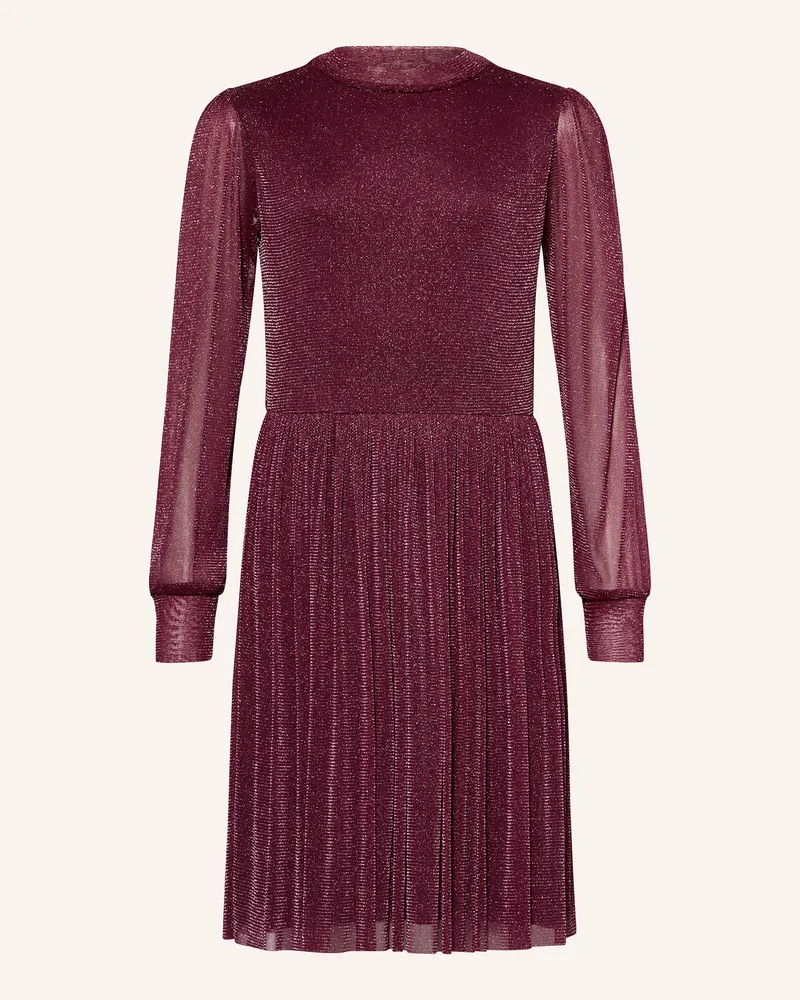 S.Oliver Kleid Mit Glitzergarn lila Dunkelrot