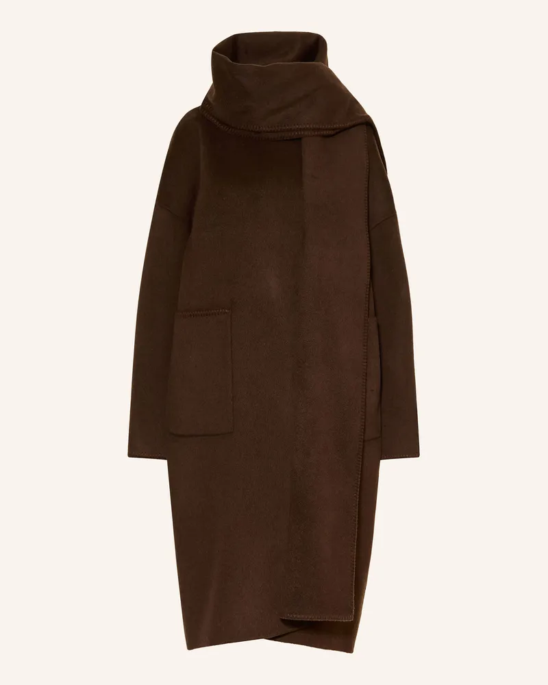 HUGO BOSS Mantel Chalet Mit Abnehmbarem Schal braun Dunkelbraun